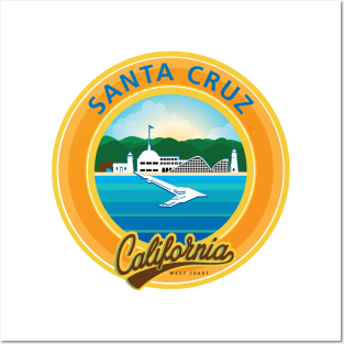 Santa Cruz City Scape California CA Posters and Art